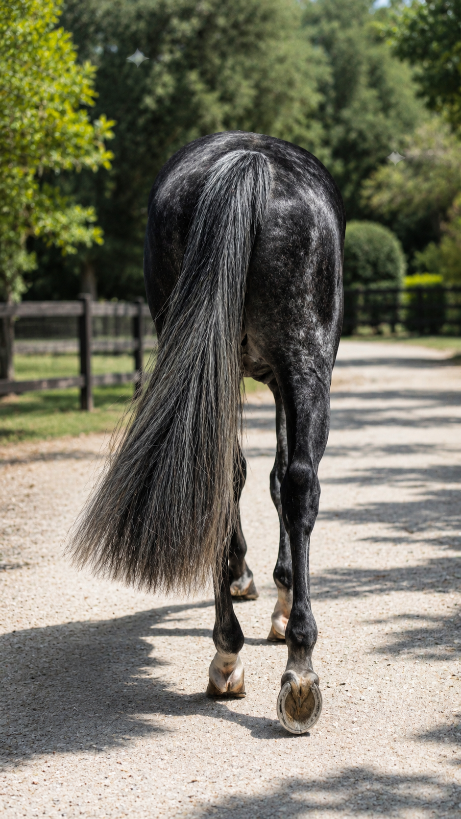 Light Gray Horse Tail Extension — product view