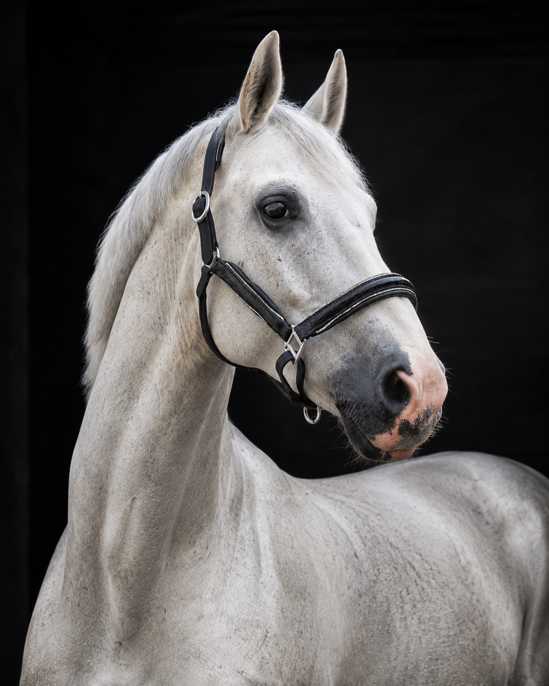 EquineTails Leather Halter — product view